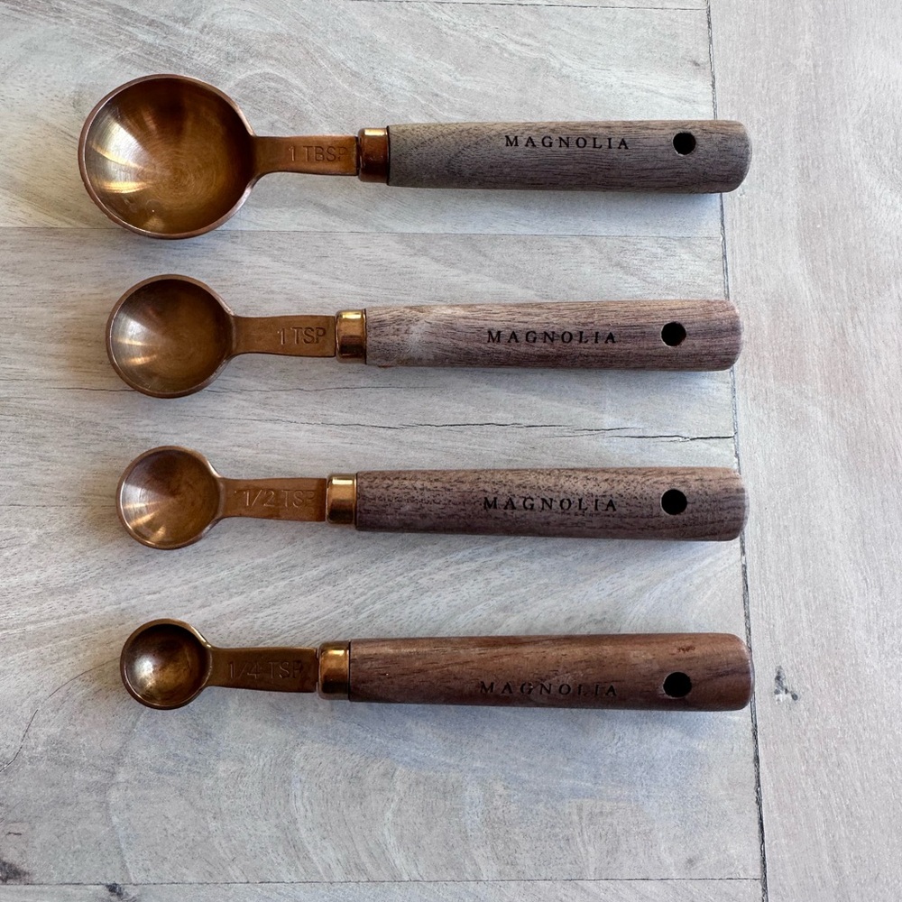 Magnolia Walnut and Copper Measuring spoons